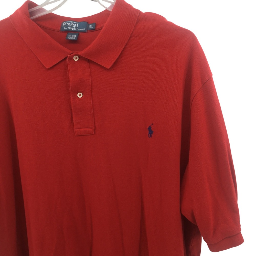 Polo Ralph Lauren Polo Shirt Men 3XLT Red Short Sleeve Cotton Pique Pony Logo